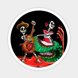 Day of the dead dance - dia de los muertos baile Magnet